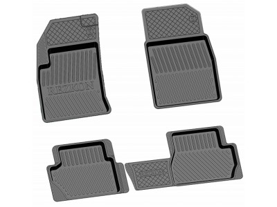 Коврики салона Rezkon резиновые 4 штуки для Ford Fusion 2002-2012