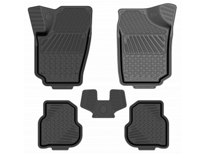 Коврики салона Rezkon резиновые 4 штуки для Volkswagen Polo 5 2009-2020
