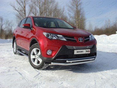 Накладка решётки радиатора 16 мм ТСС для Toyota RAV4 2013-2015