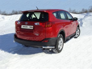 Защита заднего бампера уголки 60 мм для Toyota RAV4 № TOYRAV13-13