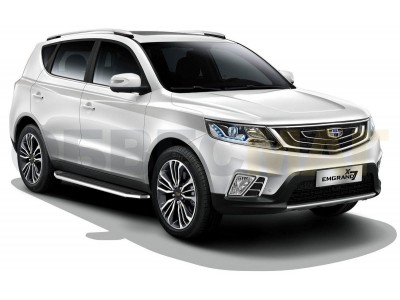 Пороги алюминиевые Rival Premium для Geely Emgrand X7 2018-2021