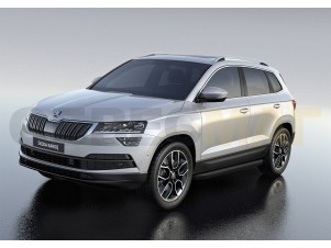 Пороги алюминиевые Rival Premium Black для Skoda Karoq № A180ALB.5103.1