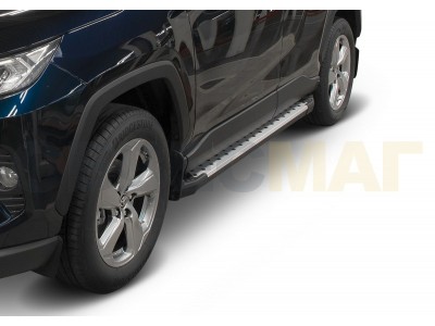 Пороги алюминиевые Rival BMW-Style для Toyota RAV4 2019-2021
