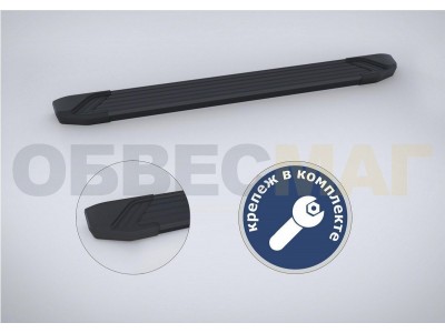 Пороги алюминиевые Rival Black New для Geely Atlas 2018-2021 F173ALB.1903.2