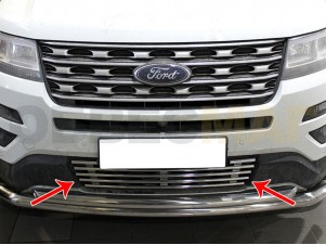 Накладка решетки бампера 16 мм для Ford Explorer № FE2015_1.2