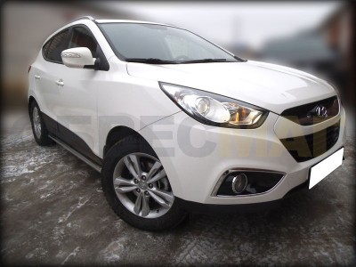 Пороги труба 60 мм Технотек для Hyundai ix-35 2010-2015