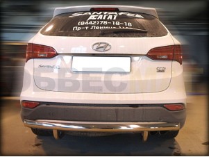 Защита заднего бампера 60 мм для Hyundai Santa Fe № HSF12_3