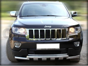 Дуга передняя по низу бампера d-60 с декоративной защитой картера для Jeep Grand Cherokee № JGC10 1