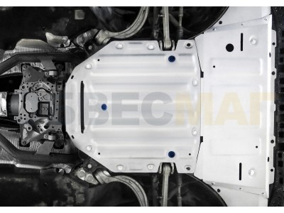Защита радиатора, картера и КПП Rival алюминий 4 мм с крепежом для Audi Q8 2019