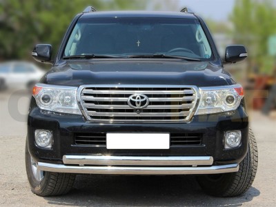 Защита передняя двойная 76-76х43 мм для Toyota Land Cruiser 200 2012-2013