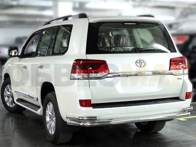 Защита задняя с уголками 76-53 мм для Toyota Land Cruiser 200 2015-2021