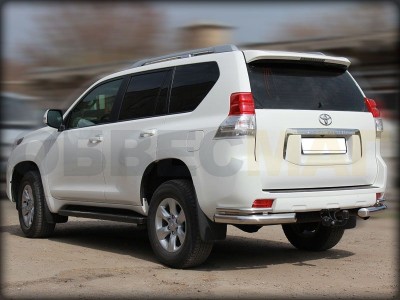 Защита задняя уголки двойные 76-43 мм длинные для Toyota Land Cruiser Prado 150 2009-2013