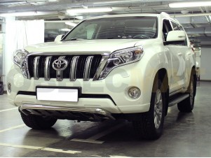 Защита переднего бампера 53 мм с накладками для Toyota Land Cruiser Prado 150 № LCPR13_1.6