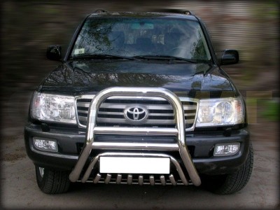 Кенгурин передний 76 мм с защитой картера для Toyota Land Cruiser 100 1998-2007