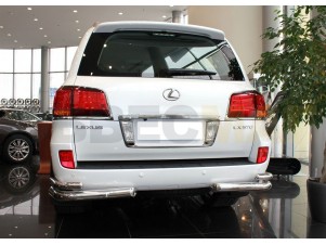 Защита задняя уголки двойные 76-53 мм для Lexus LX-570 № LX09 7