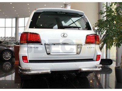 Защита задняя уголки двойные 76-53 мм для Lexus LX-570 2007-2012