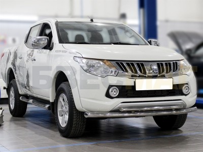 Защита передняя двойная 60-43 мм для Mitsubishi L-200 2015-2019