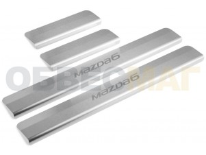 Накладки на пороги Rival с надписью, 4 шт для Mazda 6 № NP.3802.3
