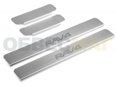Накладки на пороги Rival с надписью, 4 шт для Toyota RAV4 2005-2010