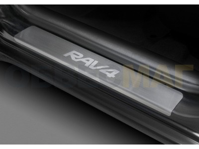 Накладки на пороги Rival с надписью, 4 шт для Toyota RAV4 2005-2010