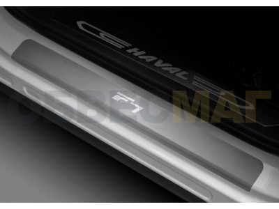 Накладки на пороги Rival с надписью, 4 шт для Haval F7 2019