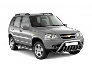 Защита порогов с алюм. площадкой d=51 мм (НПС) для Chevrolet Niva 2009-2020, Lada Niva 2020-н.в. №LNV220303