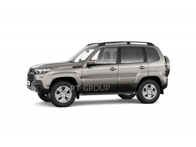 Защита порогов вогнутая d=63 мм (ППК) ШАГРЕНЬ для Chevrolet Niva 2008-2020, Lada Niva 2020-2021, Lada Niva Travel 2021-н.в.
