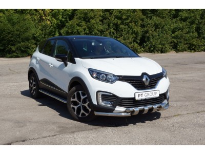 Защита порогов с алюм. площадкой d=51 мм (НПС) для Renault Kaptur 2016-2022