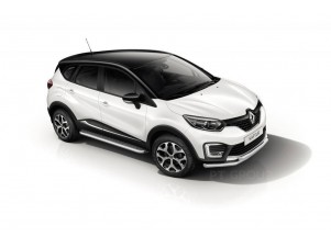 Защита порогов с алюм. площадкой d=51 мм (НПС) для Renault Kaptur 2016-2022 №RKA220302