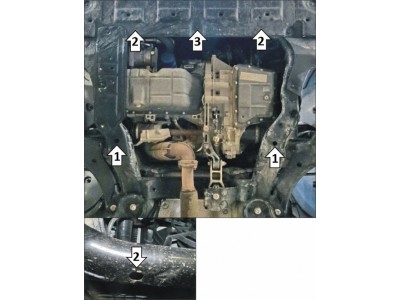 Усиленная защита картера двигателя, КПП (2 мм, сталь) для JAC J7 2020-н.в.