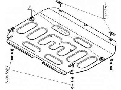 Усиленная защита картера двигателя, КПП (2 мм, сталь) для JAC J7 2020-н.в.