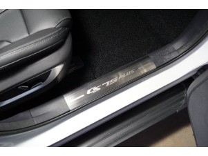 Накладки на пластиковые пороги (лист шлифованный надпись CS75 plus) 2шт для Changan CS75 plus II 2022 – н.в. CHANCS75PL23-01