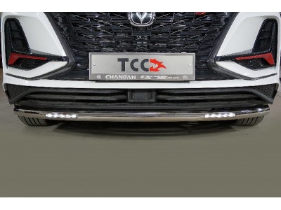 Защита передняя нижняя (с ДХО) 60,3 мм ТСС для Changan CS75 plus II 2022 – н.в.