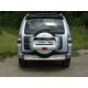 Защита заднего бампера овальная 75х42 мм ТСС для Mitsubishi Pajero 4 2006-2014