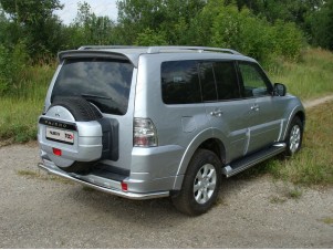 Защита заднего бампера центральная 60 мм для Mitsubishi Pajero 4 № MITPAJ413-08
