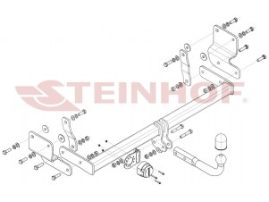 Фаркоп для Mitsubishi Pajero Pinin H70 3 двери 1999-2007 условно-съемное крепление шара №M-359