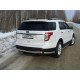 Защита заднего бампера овальная длинная 75х42 мм ТСС для Ford Explorer 2011-2015