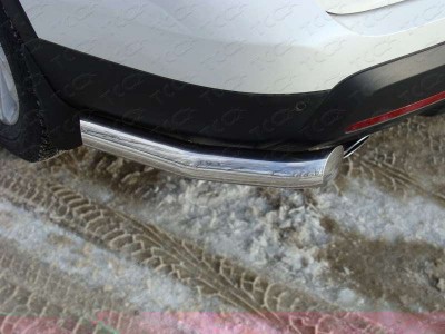 Защита заднего бампера уголки 76 мм ТСС для Ford Explorer 2011-2015