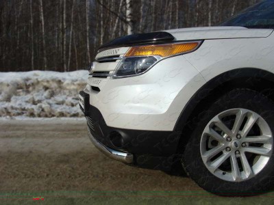 Защита передняя овальная короткая 75-42 мм ТСС для Ford Explorer 2011-2015