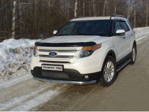 Защита передняя овальная длинная 75-42 мм для Ford Explorer № FOREXPL12-02