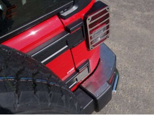 Накладки на задние фонари шлифованные для Jeep Wrangler 5D № JEEPWRAN5D(3.6)14-16