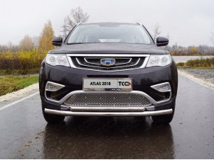 Защита передняя двойная 60-42 мм для Geely Atlas № GEELEATL18-22