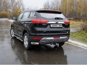Защита задняя овальные уголки 75х42 мм для Geely Atlas № GEELEATL18-24