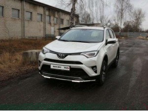 Защита переднего бампера с ДХО 60 мм для Toyota RAV4 № TOYRAV15-21