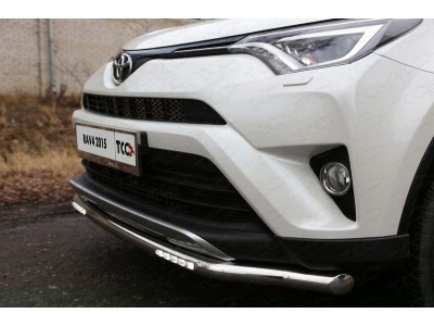 Защита переднего бампера с ДХО 60 мм ТСС для Toyota RAV4 2015-2019
