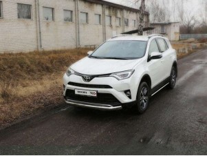 Защита передняя овальная 75х42 мм для Toyota RAV4 № TOYRAV15-25