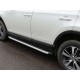 Пороги алюминиевые ТСС с накладкой для Toyota RAV4 2015-2019