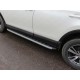 Пороги алюминиевые ТСС с накладкой серые для Toyota RAV4 2015-2019
