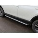 Пороги алюминиевые ТСС с накладкой серебристые для Toyota RAV4 2015-2019