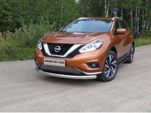 Защита передняя овальная 75х42 мм для Nissan Murano № NISMUR16-04